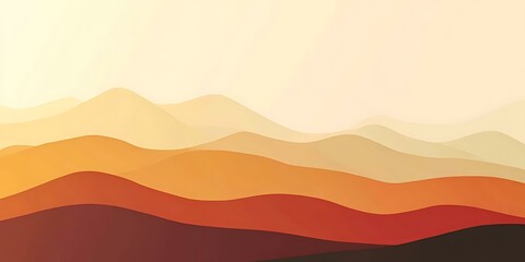 Obraz premium Abstract Orange Mountains Illustration