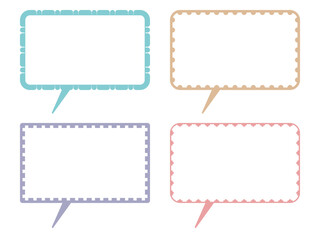 破線のシンプルな四角いフキダシ