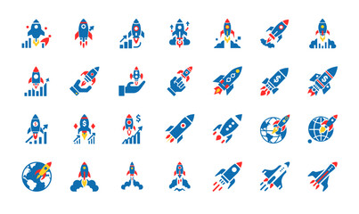 business rocket startup growth flying, innovation risk creativity entrepreneurship