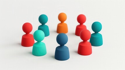 Colorful Clay 3D Networking Icon, vibrant design element symbolizing connectivity, perfect for digital marketing presentations, set against a clean white backdrop.