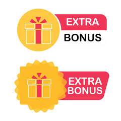 extra bonus label banner, modern banner surprise gift, web template for promotion, bonus icon, vector illustration