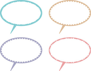 破線のシンプルな楕円のフキダシ