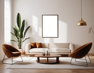 Mockup room for poster or painting in modern interior, Photo Frame Mockup