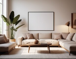 Mockup room for poster or painting in modern interior, Photo Frame Mockup