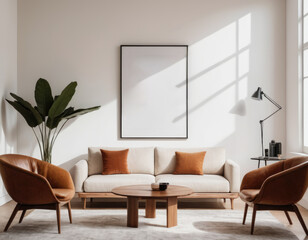 Mockup room for poster or painting in modern interior, Photo Frame Mockup