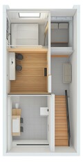Fototapeta premium Top View Floor Plan Modern Home Design
