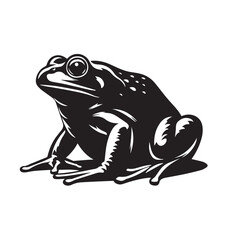 African Bullfrog  silhouette vector art illustration