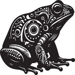 African Bullfrog  silhouette vector art illustration