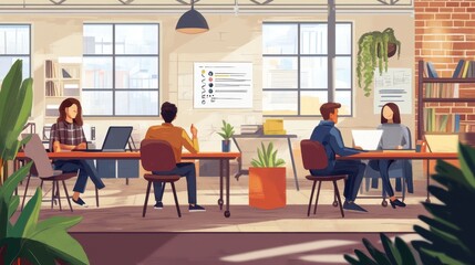 Modern Coworking Space with Diverse Professionals