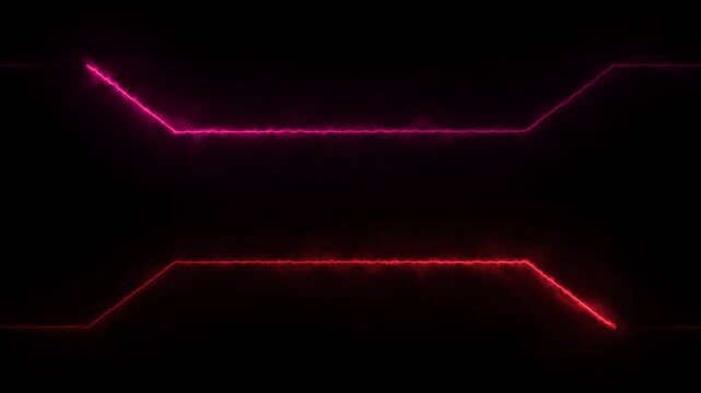 Neon light glowing line abstract futuristic background.