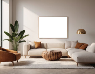 Mockup room for poster or painting in modern interior, Photo Frame Mockup