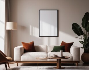 Mockup room for poster or painting in modern interior, Photo Frame Mockup