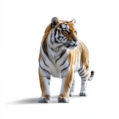 Obraz premium Majestic Bengal Tiger on a White Background