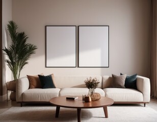 Mockup room for poster or painting in modern interior, Photo Frame Mockup