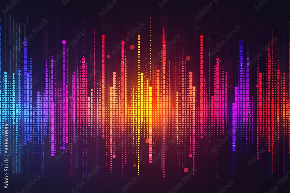 Poster sound wave symbol of equaliser. isolated on background. gradient vector illustration design