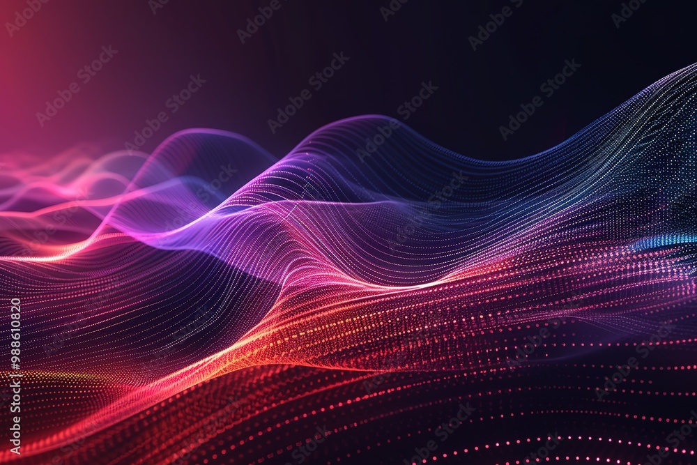 Aufkleber spiral sound wave rhythm line dynamic abstract vector background