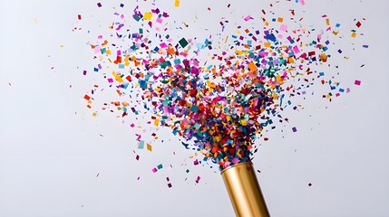 Confetti Explosion From Party Popper.