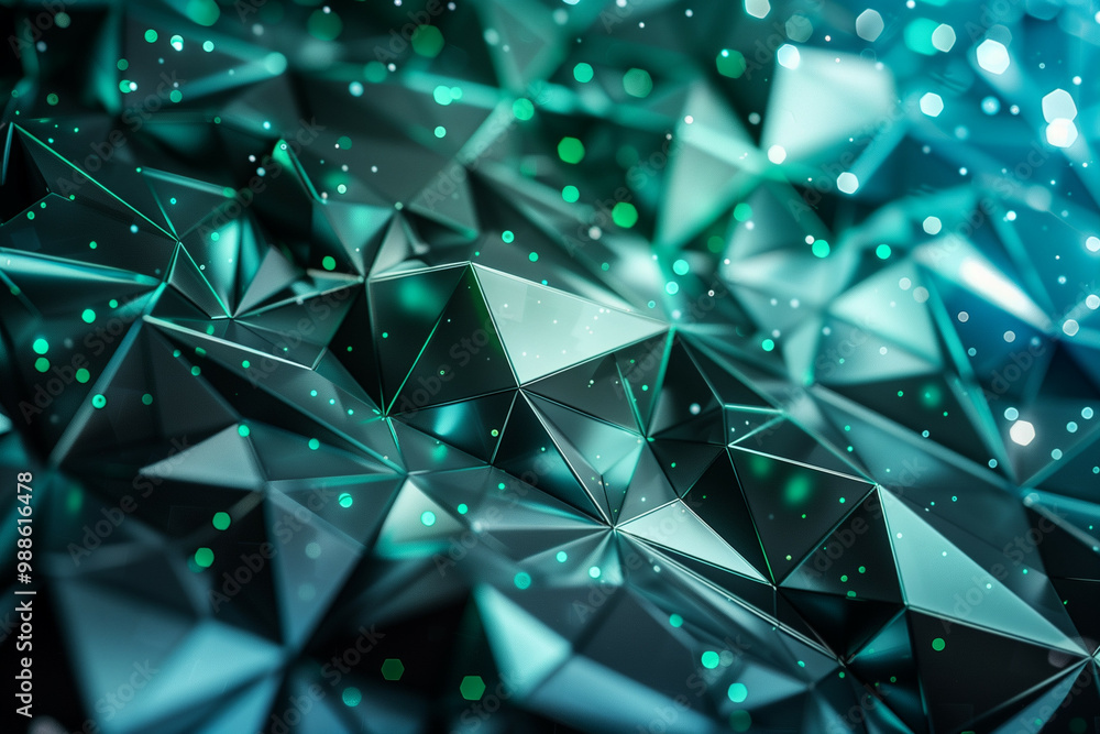 Aufkleber abstract digital art of triangular geometric shapes