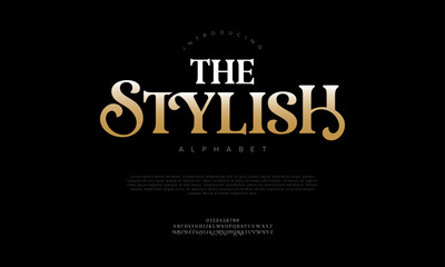 Stylish typography beauty fashion elegant minimalist serif italic fonts decorative wedding vintage retro logos. Minimal luxury font alphabet logo. Vector illustration