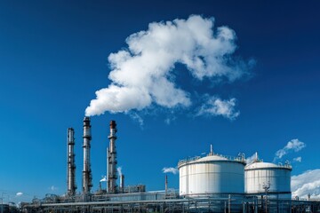 Industrial plant with smoke emissions