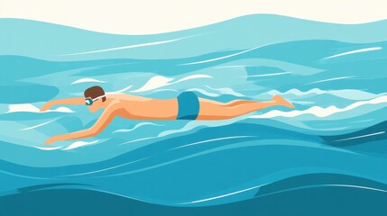 Minimal Flat Design of a Swimmer in a Pool