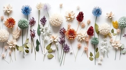 Obraz premium Abstract organic flowers Blooming flowers tropical plant leaf floral on white on background