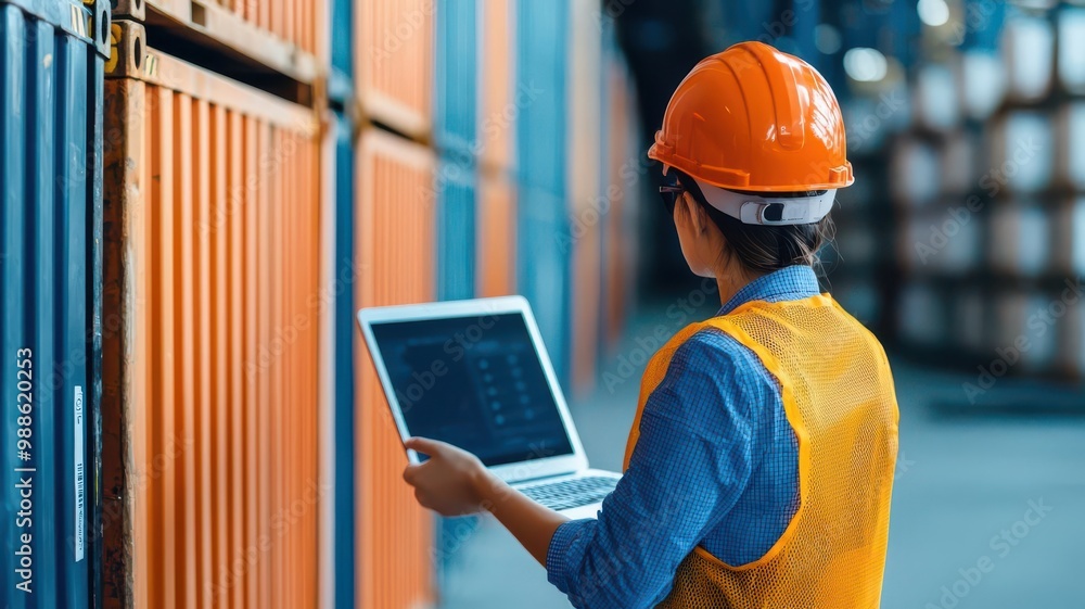 Aufkleber a business professional using a bi tool to track supply chain efficiency and operational performance