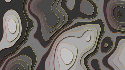 Abstract grey tone paper cut 3D layers overlap art background texture vector illustration.