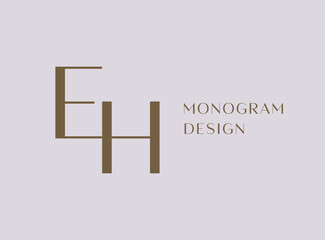 EH letter logo icon design. Classic style luxury initials monogram.