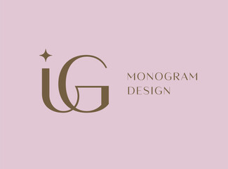 IG letter logo icon design. Classic style luxury initials monogram.
