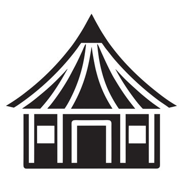 recommend clip art: Business Building Hut line art Icon silhouettes vector illustration.