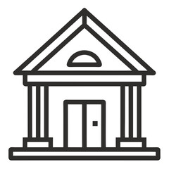 Business Building Hut line art Icon silhouettes vector illustration.