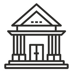 Business Building Hut line art Icon silhouettes vector illustration.