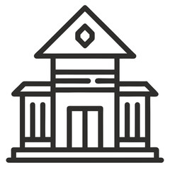 Business Building Hut line art Icon silhouettes vector illustration.