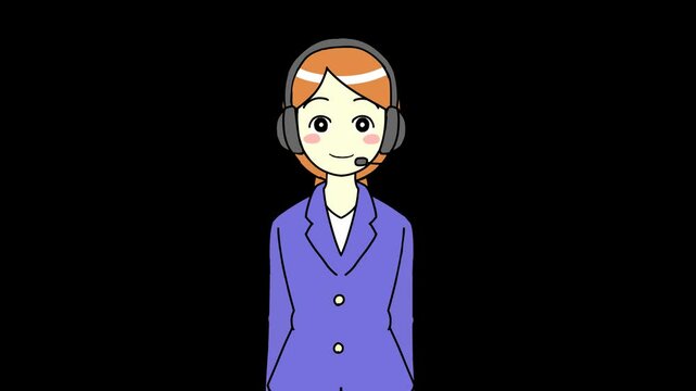 女性オペレーターのモーションアニメーション Live2D 【まばたきのみ】