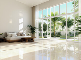 Fototapeta premium Modern interior design master bedroom at daylight