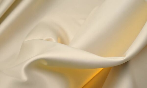 Cream Satin Fabric Draped Softly