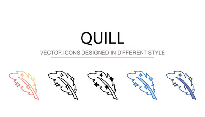 Quill icon design with white background stock illustration
