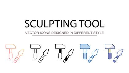 Sculpting tool icon design with white background stock illustration