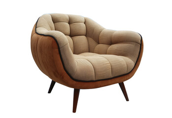 Comfortable modern armchair isolated on white background. Interior design element. Furniture collection. Modern designer chair on white background. Textile chair. Classic armchair.