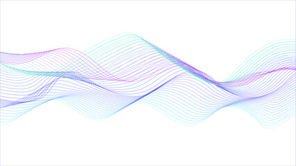 Abstract background with translucent neon colored waves on white background. Purple and blue abstract smoke waves on white background.