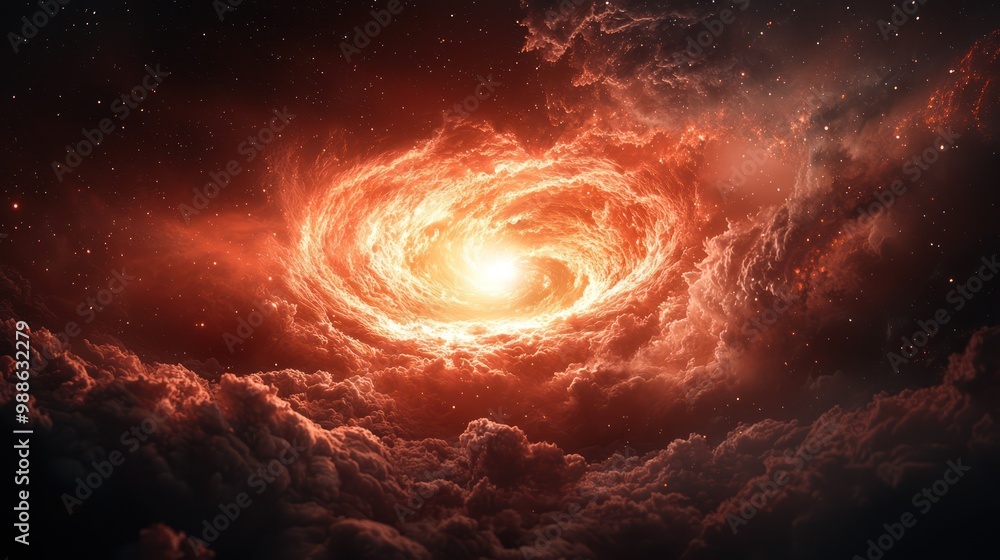 Poster cosmic phenomenon: time vortex spiral by neutron star distorting space in 32k resolution, generative