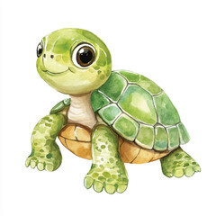 Turtle watercolor clipart illustration isolated