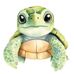 Turtle watercolor clipart illustration isolated