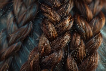 Fototapeta premium ai generative braid hair close up