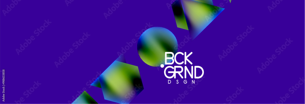 Poster neon color geometric shapes square triangle circle abstract background. vector illustration for wall