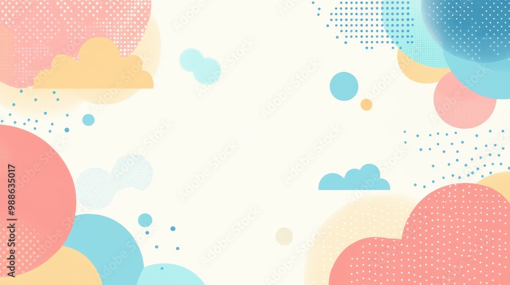 Poster pastel clouds and dots - abstract background design