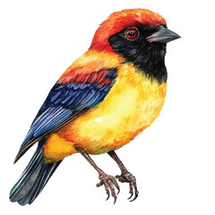 Weaver Bird watercolor clipart illustration isolated
