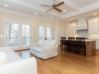 Fototapeta premium open plan living room near kitchen 