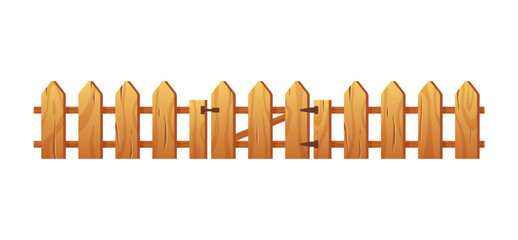 Simple wooden fence with gate in the center.